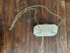 Embreagem Halston Heritage Gold Minaudiere estojo rígido octogonal - Falha comprar usado  Enviando para Brazil