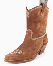 Usado, Botas de tornozelo ocidentais salto médio camurça marrom caramelo RALPH LAUREN COLLECTION 37 comprar usado  Enviando para Brazil