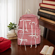 Mochila escolar fofa de náilon casual viagem laço xadrez bolsa de livros para mulheres comprar usado  Enviando para Brazil