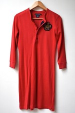 Vestido esportivo RALPH LAUREN BLUE LABEL vermelho bordado logotipo brasão remendo Henley tamanho P comprar usado  Enviando para Brazil