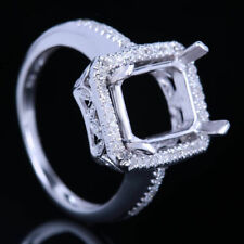 Venda 10x8mm almofada semi montagem prata esterlina 925 anel de casamento joia diamante, usado comprar usado  Enviando para Brazil