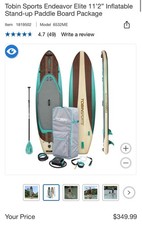 Usado, Pacote de prancha de stand-up paddle inflável Tobin Sports Endeavor Elite 11’2” comprar usado  Enviando para Brazil