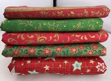 Pacote com 5~Tecido de algodão sortido de Natal 1 jarda cortes de tecido de colcha LEIA DETALHES comprar usado  Enviando para Brazil