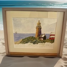 Framed lighthouse watercolor for sale  Pelzer