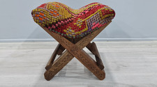 Banqueta turca, banqueta otomana, pufe kilim, escabelo, cadeira arco-íris vintage baho, usado comprar usado  Enviando para Brazil