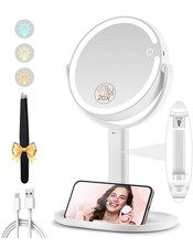 Espelho de maquiagem com luzes, espelho de ampliação dupla face 1x/20x com luz, ... comprar usado Espelho de maquiagem com luzes, espelho de ampliação dupla face 1x/20x com luz, ... comprar usado  Enviando para Brazil