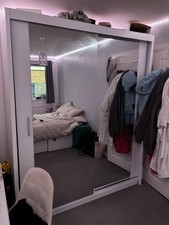 White mirrored sliding for sale  PAIGNTON