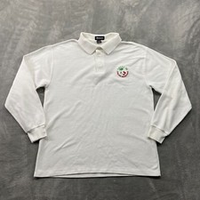 Camisa polo masculina manga longa branca grande Italiano-americana local 98 feita nos EUA, usado comprar usado  Enviando para Brazil