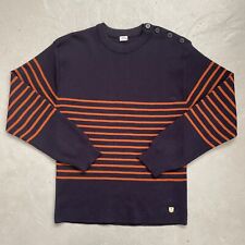 Suéter de lã listrado pesado bretão Armor Lux vela náutica feito na França G-XL comprar usado Suéter de lã listrado pesado bretão Armor Lux vela náutica feito na França G-XL comprar usado  Enviando para Brazil