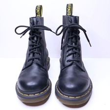 Botas femininas DR. MARTENS 1460 de couro liso com cadarço preto tornozelo 6 comprar usado  Enviando para Brazil