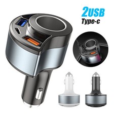 Carregador de isqueiro de carro 4 em 1 USB tipo C adaptador de carregamento rápido acessórios comprar usado  Enviando para Brazil