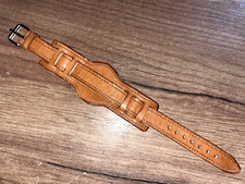 Pulseira de relógio de trincheira piloto tático 16 mm couro marrom feito à mão Primeira Guerra Mundial Segunda Guerra Mundial comprar usado  Enviando para Brazil