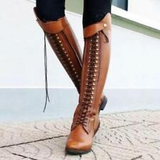 Botas femininas salto alto salto empilhado plataforma botas de equitação altas sapatos com cadarço comprar usado  Enviando para Brazil