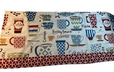 Válvula de cortina de cozinha com tema de café 14 x 60 c bolso de haste multicolor comprar usado  Enviando para Brazil