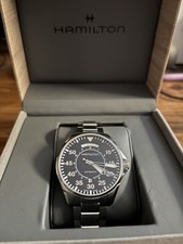 Hamilton cáqui piloto de aviação data do dia relógio automático 42mm mostrador preto H64615135 comprar usado  Enviando para Brazil