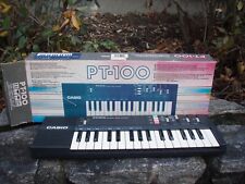 vintage CASIO PT-100 instrumento musical eletrônico teclado sintetizador piano com caixa comprar usado  Enviando para Brazil