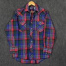 Camisa masculina Wrangler X-Long Tails 15-34 pérola Snap xadrez ocidental abas azuis vermelhas comprar usado  Enviando para Brazil
