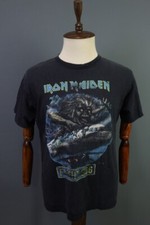 Camiseta Vintage IRON MAIDEN Flight 666 Azul Logotipo Grande Manga Curta Tamanho G comprar usado  Enviando para Brazil