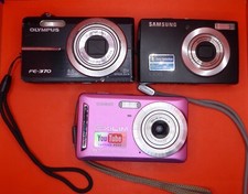 Lote de 3 câmeras digitais: Olympus FE-370/Samsung L100/Casio Exilim EX-Z19 testada+ comprar usado  Enviando para Brazil