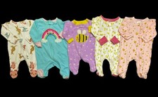 Lote de roupas de pijama para bebê menina recém-nascida Carter's algodão TODAS com zíper nos pés dorminhocos, usado comprar usado  Enviando para Brazil