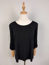 Blusa Akris Punto preta 100% viscose elástica meia manga verão negócios tamanho 12 comprar usado  Enviando para Brazil