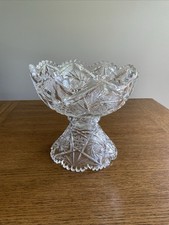 Vidro American Brilliant Cut ABP 2 peças tigela perfurada cristal 9,5” X 10” diâmetro, usado comprar usado  Enviando para Brazil