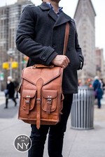 Mochila masculina de couro real bolsa para laptop grande caminhada viagem acampamento transporte nova comprar usado  Enviando para Brazil