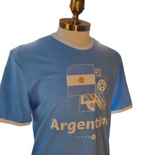 Camiseta de Futebol Argentina Média Oficial Qatar 2022 grátis p&p nova com etiquetas , usado comprar usado  Enviando para Brazil