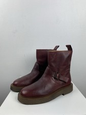 Używany, Maison Martin Margiela Skórzane buty motocyklowe Botki Bordeaux Krepa Podeszwa Rozmiar 39 na sprzedaż  PL