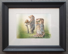 Aquarell bild eule gebraucht kaufen  Hohenwestedt