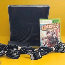 Console Xbox 360 S (X box 360 Slim) preto 1439 testado funciona + dois cabos principais + jogo comprar usado  Enviando para Brazil
