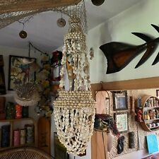 Suporte de planta de macramê vintage cowrie roda concha do mar cesta suspensa boho 38" comprar usado  Enviando para Brazil