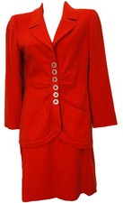 Mini-saia terno vintage Emanuel Ungaro vermelho-laranja tamanho 40/EUA 6 comprar usado  Enviando para Brazil