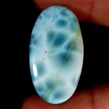 31,40 ct. Cabine oval Larimar azul celeste qualidade 100% natural 16x29x6mm pedra preciosa superior comprar usado  Enviando para Brazil