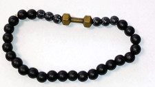 Pulseira TOTYg Fit Life unissex cabo de peso barra contas azuis pretas 7,5" 51010 comprar usado  Enviando para Brazil