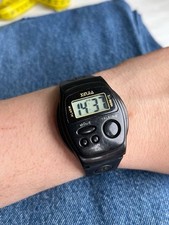 Vintage Anos 90 Relógio Falante Mostrador Digital Pulseira Preta Quartzo Techno Unissex Ano Novo comprar usado  Enviando para Brazil