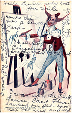 Cartão postal assustador de palhaço de circo pintura em tela 1906 ano novo comprar usado Cartão postal assustador de palhaço de circo pintura em tela 1906 ano novo comprar usado  Enviando para Brazil