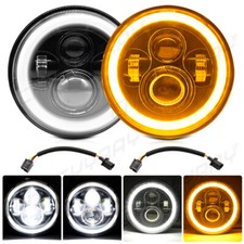 Usado, Par de faróis de carcaça preta LED branco 7" polegadas para caminhão Ford F100 F150 F250 comprar usado  Enviando para Brazil
