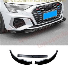 Para Audi A3 RS3 S3 2022-2025 Preto Brilhante Front Bumper Lip Body Kit Acabamento Spoiler comprar usado  Enviando para Brazil