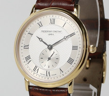 [N ESTADO PERFEITO] FREDERIQUE CONSTANT FC235X3S5/3S6 relógio masculino romano dourado pequeno segundo Qz comprar usado  Enviando para Brazil