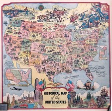 Mapa histórico ilustrado dos Estados Unidos Plus comprar usado  Enviando para Brazil