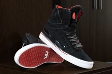 Sapato Supra SkytopII2 masculino vermelho preto camurça X couro envernizado cano alto comprar usado  Enviando para Brazil