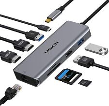 Adaptador USB C Dual HDMI, docking station para laptop USB C 9 em 1 tela tripla multi, usado comprar usado  Enviando para Brazil