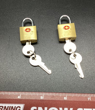 Cadeado de bagagem AT TSA Approved #007 latão com 2 chaves - Lote de 2 - Usado comprar usado  Enviando para Brazil