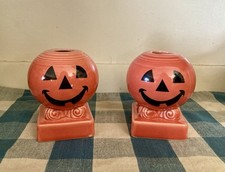 Castiçais Homer Laughlin Fiesta Happy Pumpkin conjunto de 2 ~ aposentado ~ comprar usado  Enviando para Brazil