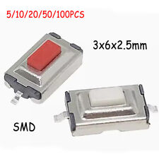 5/10/20 peças SMD interruptor de botão tátil 3x6x2,5 mm - microinterruptor vermelho branco 2 pinos comprar usado  Enviando para Brazil