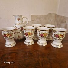 Tynk Głęboka zieleń Serwis soków Dekoracja róży Złota koronka Porcelana 7 szt. na sprzedaż  Wysyłka do Poland