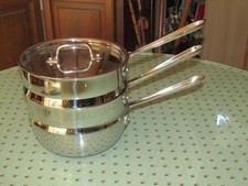 Panela de aço inoxidável All Clad 2 qt tripla camada com vaporizador e caldeira dupla comprar usado  Enviando para Brazil