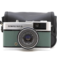 Olympus TRIP 35 Kompaktowy aparat filmowy 35 mm serwisowany z zieloną skórą, nowe uszczelki na sprzedaż  Wysyłka do Poland