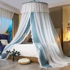 Usado, Cortina de cama dupla camada princesa cúpula redonda mosquiteiro cama casal casa chique comprar usado  Enviando para Brazil